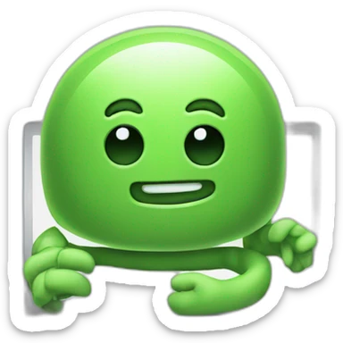 un chatbot vendiendo por una laptop sticker