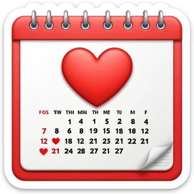 14 de febrero  seleccionado en calendario sticker