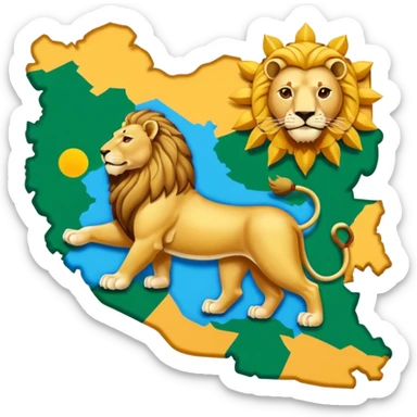  نقشه ایران شیروخورشید محمد رضاشاه پهلوی sticker