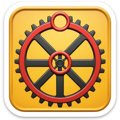 warning sign with gear sticker