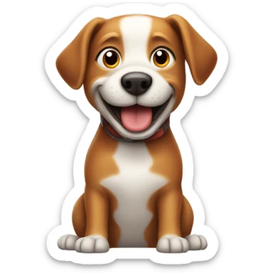 Happy dog with red tail sticker