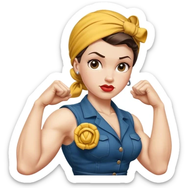 white skin Rosie the Riveter shows biceps sticker
