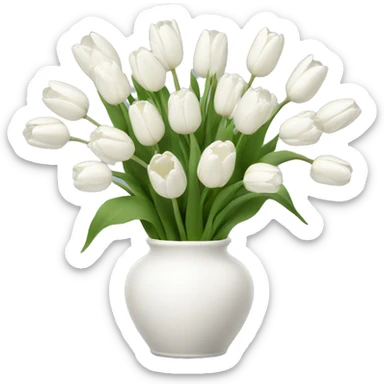 White tulips vase sticker