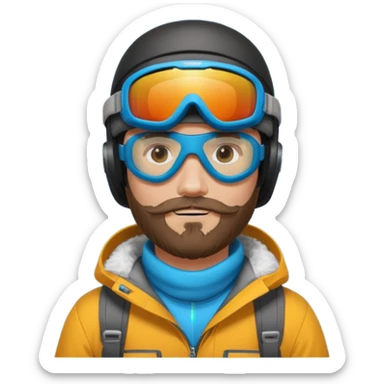 Snowboarder with goggles and beard























 sticker