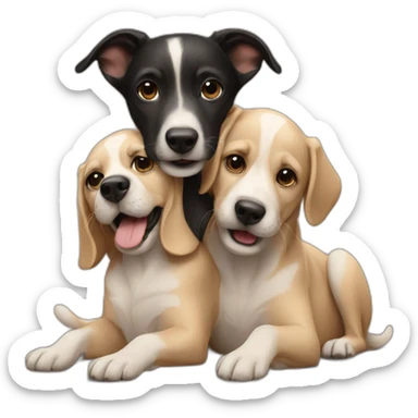 Dogs on top of eachother sticker