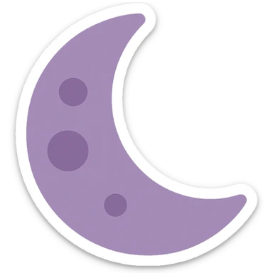 A dull purple moon sticker