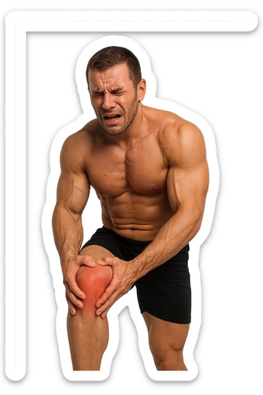 BODYBUILDER CHE HA DOLORI AI LEGAMENTI, SI è INFORTUNATO CON L'ALLENAMENTO sticker