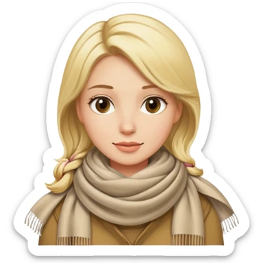 blonde in scarf portrait sticker