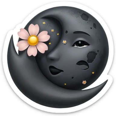 anthracite-colored New Moon with anthracite blossom sticker