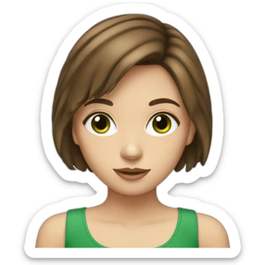 french-girl-with-brown-hair-big-green-eyes sticker