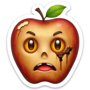 rotten apple with no emotion sticker