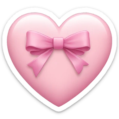 light pink heart with bows around the middle  sticker