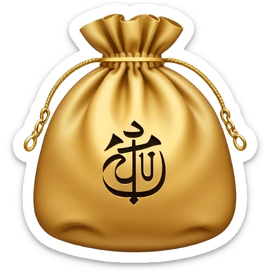 a money bag with Arabic calligraphy sticker