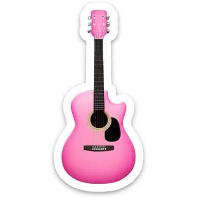 pink acoustic guitar sticker