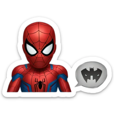Spider-man asks iron man sticker