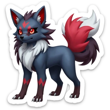 Zoroark-Zorua-Lycanroc (midnight form)-hybrid full body sticker