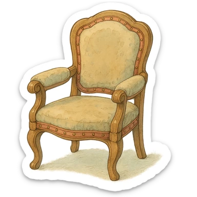 chair in ghibli style sticker