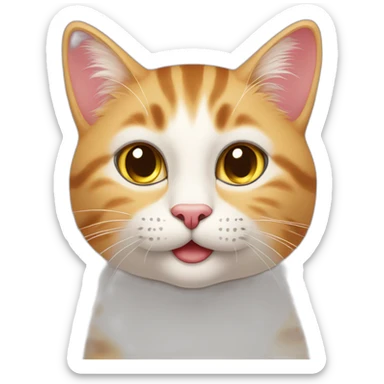 A sweet cat with a sign that reads WELL DONE!  sticker