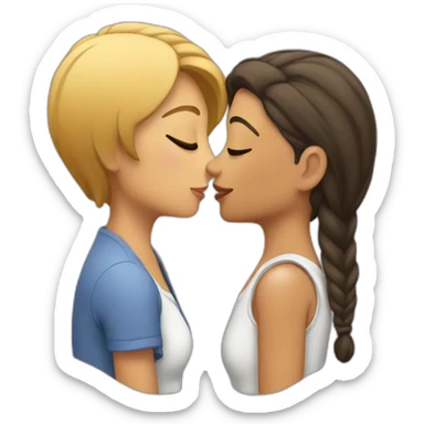 kissing lesbians sticker