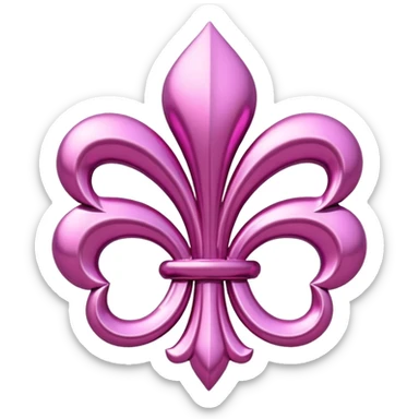 Jeff Koons style pink fleur de lis sculpture  sticker