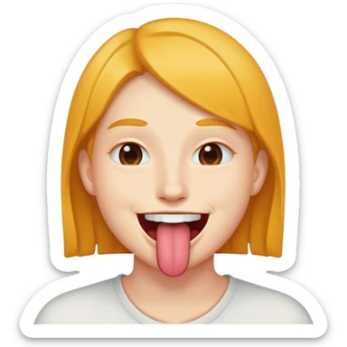 😛 but closed mouth sticking tounge out sticker