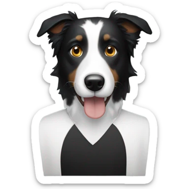 a man with a Black and White Border Collie
 sticker