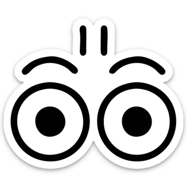 a pair of eyes showing surprise, icon style sticker