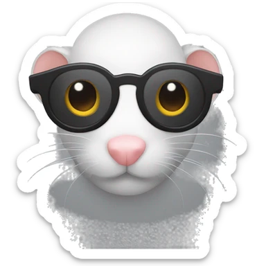 Rato de óculos escuro minimalista sticker