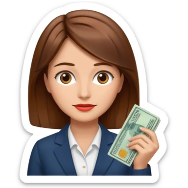 economist woman, brown hair, finance sticker