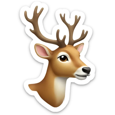 deer with white bow on horn sticker