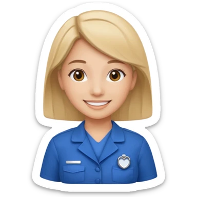 Care assistant my picture in blue uniform sticker