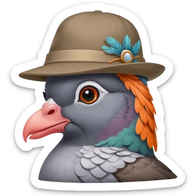cute pigeon with a hat sticker