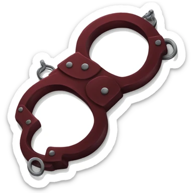 Dark red fuzzy handcuffs sticker