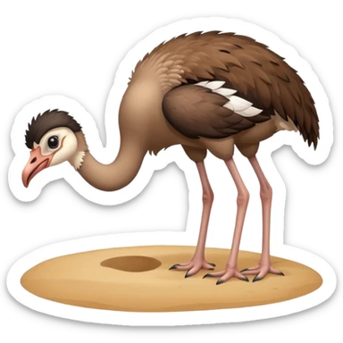 Ostrich with head in the sand sticker