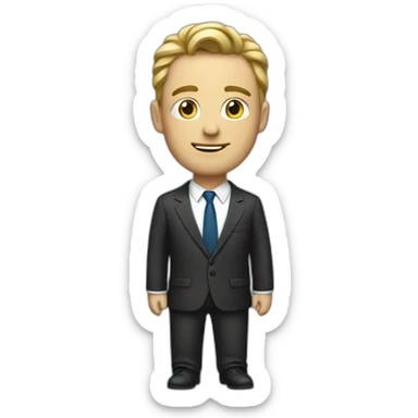 caucasic men with a suit sticker