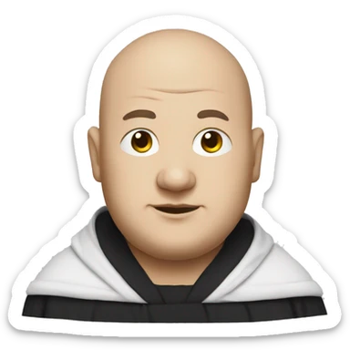 fat catholic monk in black and white robe sticker