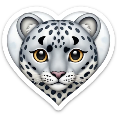 Snow Leopard-patterned heart sticker