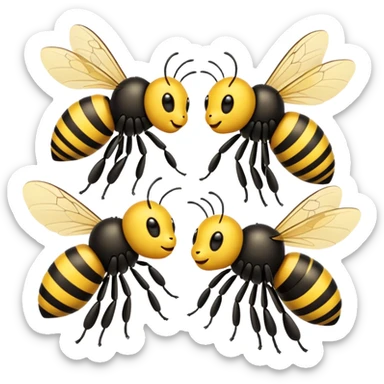 😊🥺 these emojis but with Bumblebees around it and its happy sticker