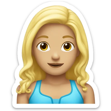 Blonde girl swim sticker