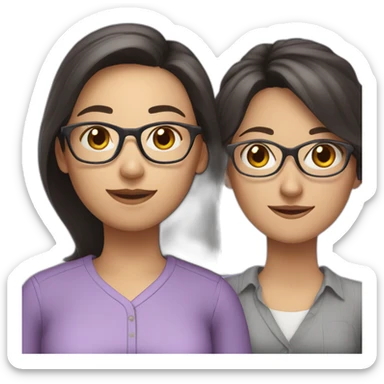 girl teacher in glasses with dark hair teacher in a lilac shirt sticker