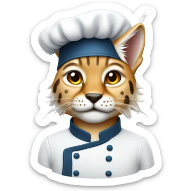 lynx with chef hat sticker