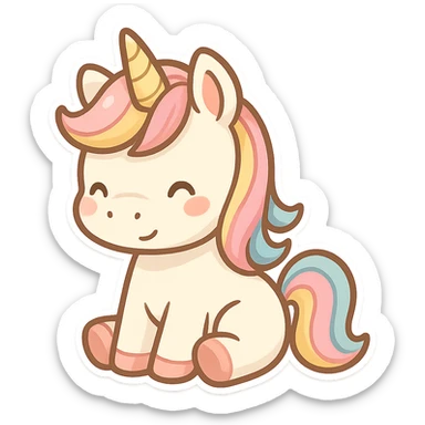 unicorn, chibi stickers style sticker