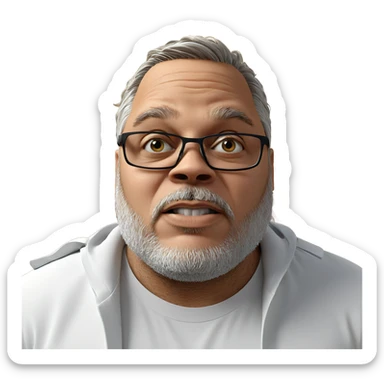 bearded boy in white shirt sticker