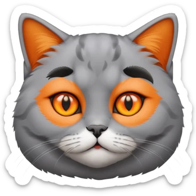 make british shorthair emoji's, female, grey furr, orange eyes sticker