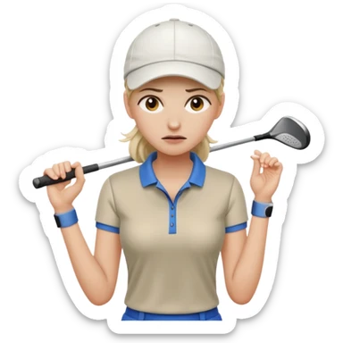 women golfer pain sticker
