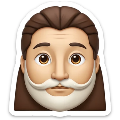 cinematic-noble-brown-and-white-co-portrait-emoji,-poised-and-regal,-with-a-large,-sturdy-build-and-a-beautifully-patterned-hide-of-rich-brown-accented-by-crisp-white-patches,-deep-set-soulful-brown-eyes,-simplified-yet-sharp-and-sophisticated sticker