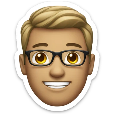 smiling male in stylish attire sticker