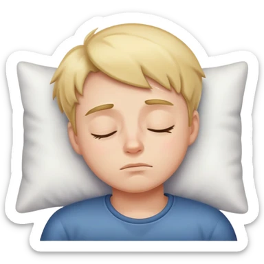 a sleepy boy sticker
