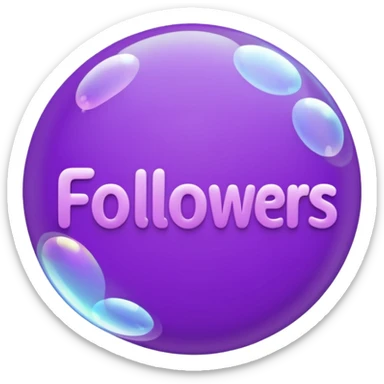 "Followers" purple color letters, girly bold font sticker