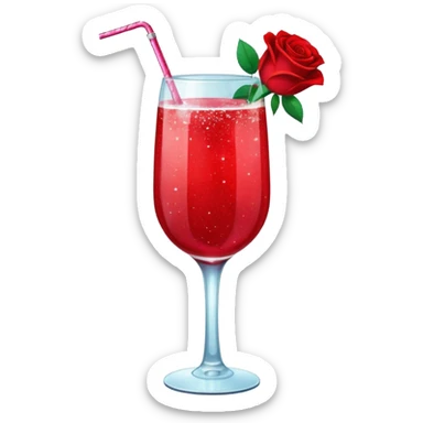Glittery with roses red mocktail sticker